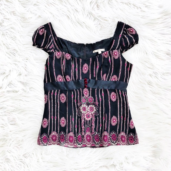 Nanette Lepore Tops - Nanette Lepore printed silk blouse